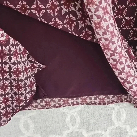 Max Studio Crew Neck‎ Bell Sleeve Geometric Print Chiffon S - Picture 6 of 10